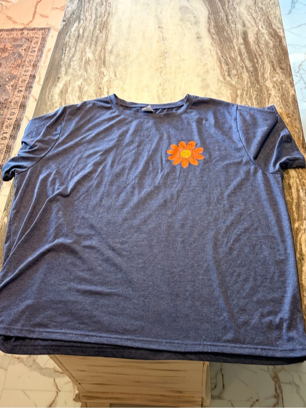 Hippie Soul women’s Graphic Tee - Charcoal with Orange Floral - Picture 2 of 4